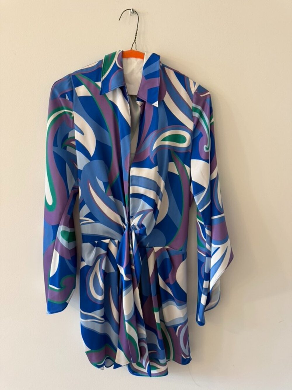 Ramy Brook XS/TP Collard Long Sleeve Multi Color Dress